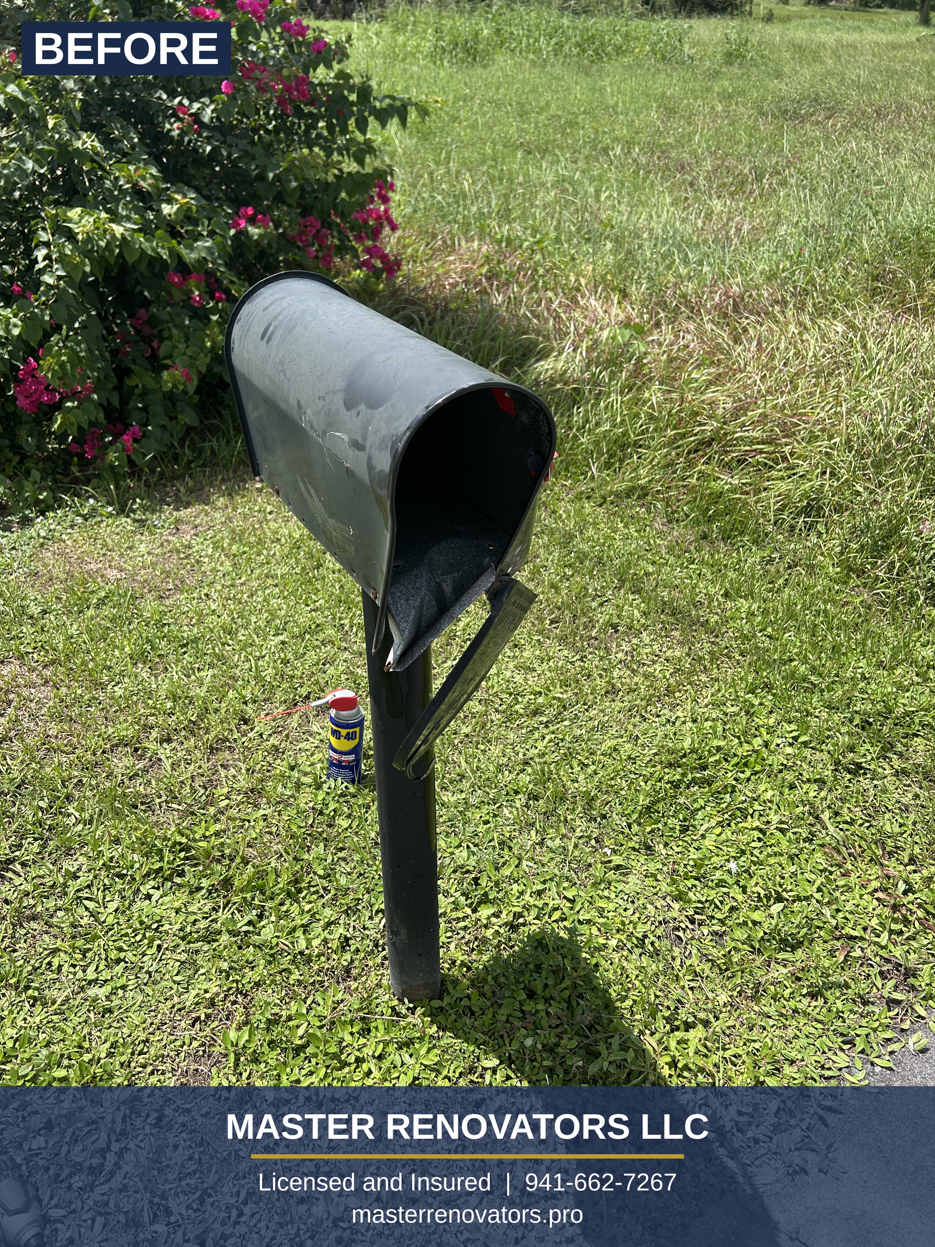 Mailbox replacement (before) — Sarasota, FL